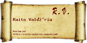 Raits Valéria névjegykártya